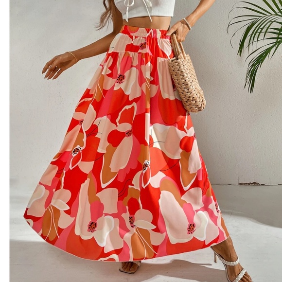 014 Boho Floral Print Tropical Maxi Skirt - Picture 9 of 16